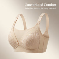 Nursing Bras for Breastfeeding with No Underwire and Thin Padding, Maternity with Front Opening Design, Plus Size Extended Cup Range