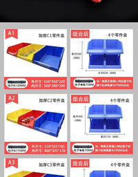 零件盒货架斜口塑料收纳盒螺丝盒加厚分格组合式配件物料盒工具箱