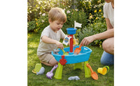 Outdoor Pirate Ship Water Table Plastic Water and Sand Table Interactive Sensory Playset Summer for Toddlers, Backyard