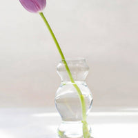 Ringed Glass Vase Multi-Color Options Curvy Colored Glass Vase Polished Mouth
