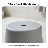 Thickened Sturdy Round Stackable Seat Strong Load-Bearing Low Stool Portable Footrest Stable Base for Children, Adults, Parents, Bathroom, Entryway, Living Room, Bedroom