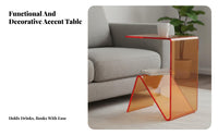 C-Shaped Side Table Easy Assembly C-Shaped Couch Table Waterfall rim for Office
