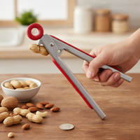 Peanut Sheller Tool with Red Handle, Manual Nut Cracker for Seeds and Nuts