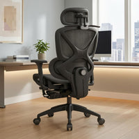 Ergonomic Office Chair Adjustable Headrest Ergonomic Mesh Chair Footrest