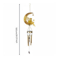 Solar Wind Chime Light Waterproof Outdoor Lighting Wrought Iron for Yard
