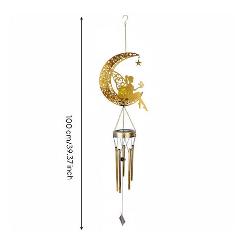 Solar Wind Chime Light Waterproof Outdoor Lighting Wrought Iron for Yard