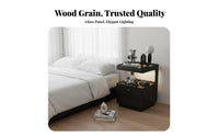 2-Drawer Nightstand with Accessible Shelf No Assembly Required for Lounge Area