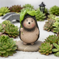 Miniature Hedgehog Statue Hand-Painted Hedgehog Figurine Textured