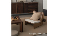 Floor Chair with Back Support Rustic Low Lounge Chair Reclined Seat for Reading Corner