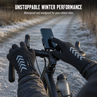 Men's Cycling Warm Gloves Touchscreen Waterproof Windproof Thermal Fleece with Zipper