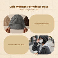 Slouchy Knit Beanie, Women, Thick, Warm, Winter, Travel