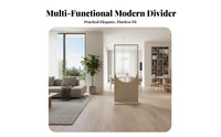 tool-free Installation Freestanding Divider Movable Design Freestanding Fluted Panel French French design Partition Screen Light-Transmitting for Apartment Dwellers, Interior Designers, Entryway, Entrance Hall, Living Room, Restaurant