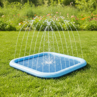 Splash Pad with Sprinkler Easy-Topet Cleaning Splash Pad Water Play Mat with Sprinkler Outdoor Safe for Pets, Backyard, Lawn