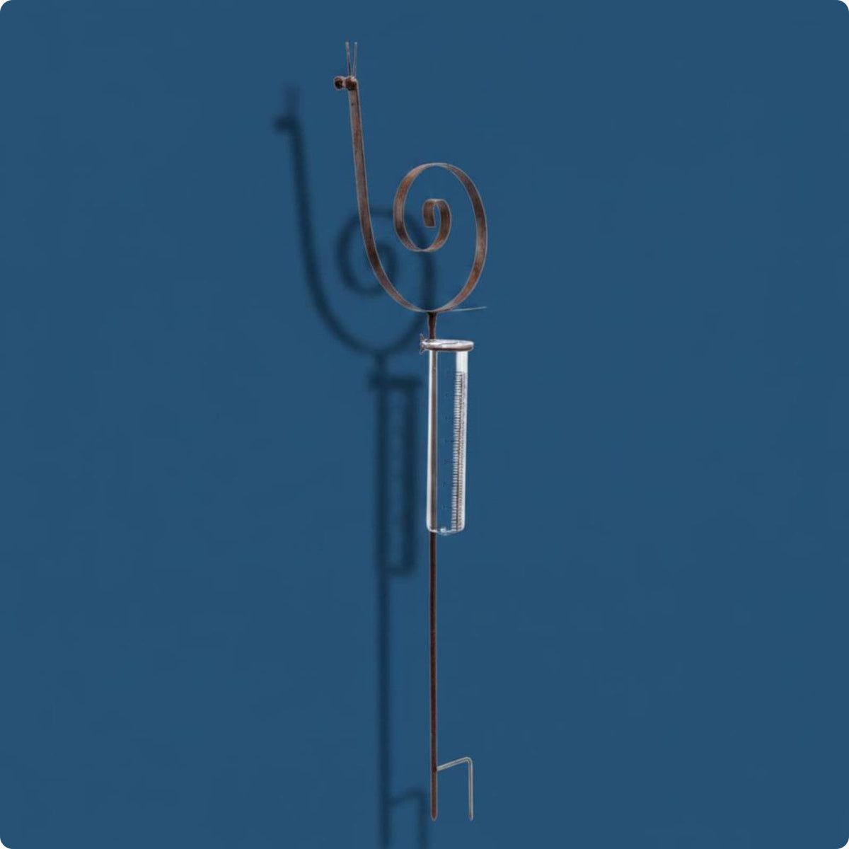Metal Rain Gauge Painted Design Garden Rain Gauge Distressed Finish