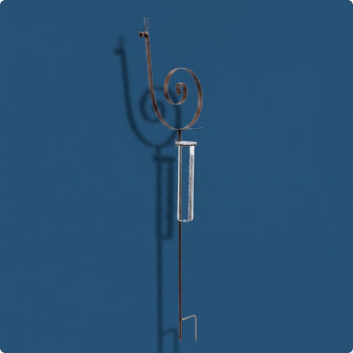 Metal Rain Gauge Painted Design Garden Rain Gauge Distressed Finish