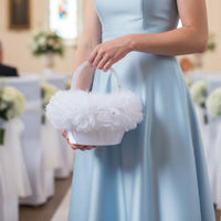 Flower Girl Basket Reusable Petal Hand Basket Decorative for Reception