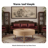 Round Rotating Storage Unit Nordic Aesthetic Living Room Centerpiece Multi-Functional Space-Saving for Seniors, Small Areas