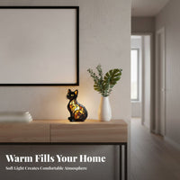 Cat Resin LED Statue, Decorative Night Light, Home Decor
