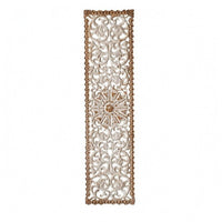 Floral Scroll Wall Plaque Rustic House Decoration Beige Brown