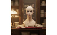 Mannequin Head with Shoulders Realistic Hair Head with Shoulders for Hairstylists, Home Styling