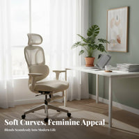 Ergonomic Chair with Headrest Adjustable Support for Home, Telecommuting Workers