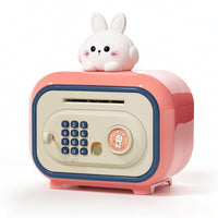Automatic Toy Safe with Biometric Scanner Scanner Interactive Kids Safe with Key Secure Piggy Bank with Biometric Scanner Sensor Compact for Toddlers