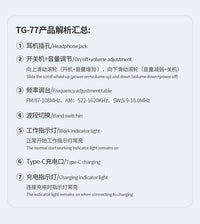 跨境亚马逊全波段全频道收音机多功能自动搜台老人专用收音机批发