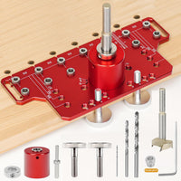 2-in-1 Hinge Cabinet Door Hole Puncher, Woodworking Tool, Aluminum Alloy
