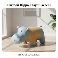 Cartoon Hippo Ottoman Multi-Functional creature Stool Soft Padded Seat for Parents