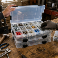Multi-functional Portable Tool Box for Electricians, Auto Repair, Fishing - Hardware Parts, Screws, Accessories Organizer