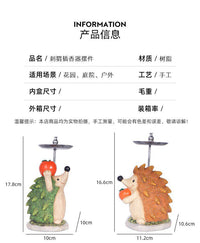 创意卡通小动物树脂工艺品刺猬蚊香接灰盘花园景观庭院装饰摆件