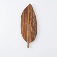 Walnut Wood Leaf Plate - Light Luxury Retro Serving Tray