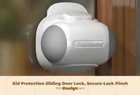 Kid Security Lock, Sliding Door Latch, Adjustable Cabinet Lock, Infant Proofing, Easy to Install, U-Shaped, Childproof Protection