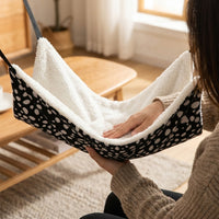 Cat Hammock Hanging Cat Bed with Metal Hooks, Washable Soft Hammock Bed for Pet Cage, Indoor Cat Hammock Hanging Bed for Small Animals and Pets