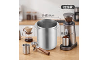 Stainless Steel Coffee Grounds Catcher Cup 58mm Coffee Grinder Grounds Cup Espresso Vessel Food-Grade for Home Baristas, Pour-over Stations