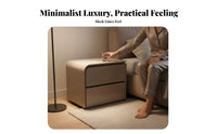curved Nightstand with Drawer Light Luxury design Bedside Table for Home Office