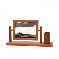 Sand Art Frame with Pen Holder Rectangular Rotating Sand Art Frame Relieving Desk Organizer for Professionals, Students, Office