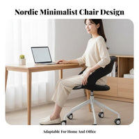Petal-Shaped Rolling Chair Nordic Aesthetic Petal Back Rolling Chair