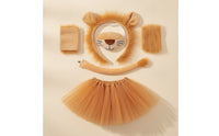 Soft Fabric Lion Headband with Gloves Furry Lion Costume with Tail Cute Paw Gloves Lightweight for Dress-Up