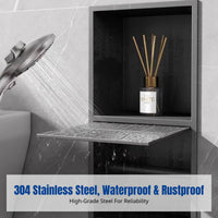 Wall Niche Recessed Tissue Box, 304 Stainless Steel, Bathroom Embedded Toilet Paper Holder, Double Tier, Waterproof