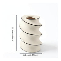 Sculptural Vase Modern Spiral Vase Matte for Living Room, Tabletop, Minimalists