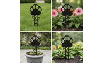 Pet Memorial Stake Metal Garden Ornament with Paw Print Dignified for Yard