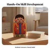 Wooden Busy Board with Zipper