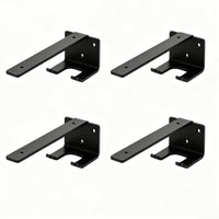 Black Hidden L-Shaped Shelf Bracket with Hooks, Thickened