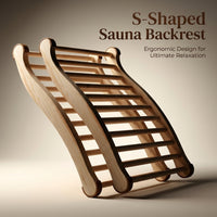 Infrared Sauna Backrest Pillow with S-Shaped Ergonomic Design for Home Use, Wooden Accessory for Comfortable Support, Lightweight Construction