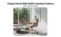 Modern Design Upholstered Rolling Task Chair 360-Degree Swivel Upholstered Rolling Armchair Cushioned Cushioning Office Furniture Height Adjustable for Students, Adults, Designers, Study Room, Bedroom