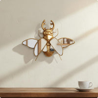 Beetle Mirror Decor Sculpted Body Gold Wall Hanging Detailed Design