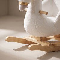 Swan Rocking Chair Soft Rocking Swan Wooden Rideriding Toy for Young Children, Nursery, Playroom