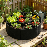 7-Compartment Round Felt Planting Bucket