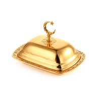 European Creative Covered Snack Plate Classic Light Luxury Pastry Tray Metal